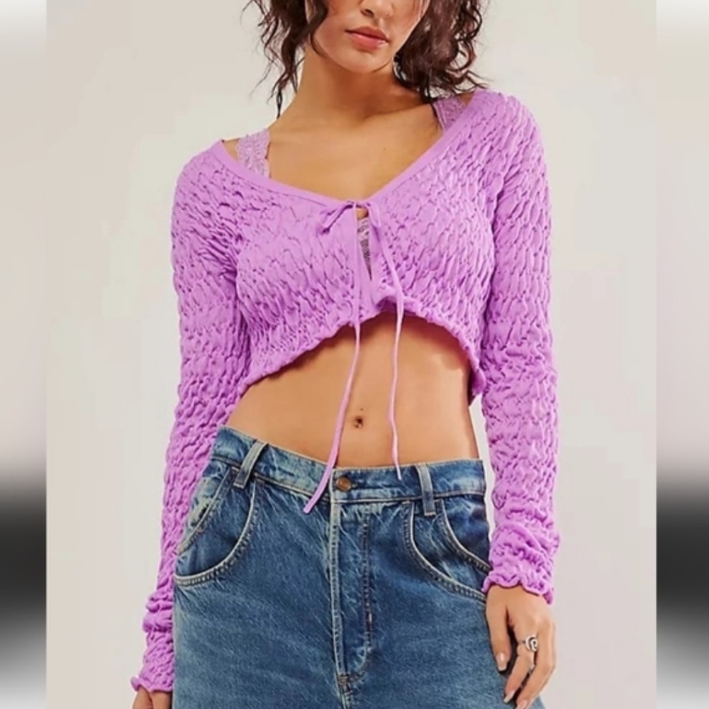 NWT Free People So Sweet Shrug in Violet Tulle